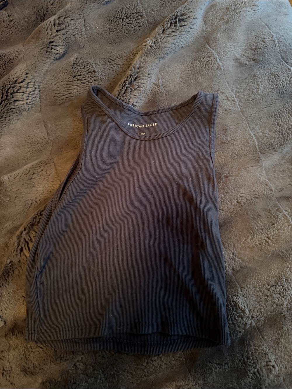 American Eagle Outfitters Black Ribbed Tank